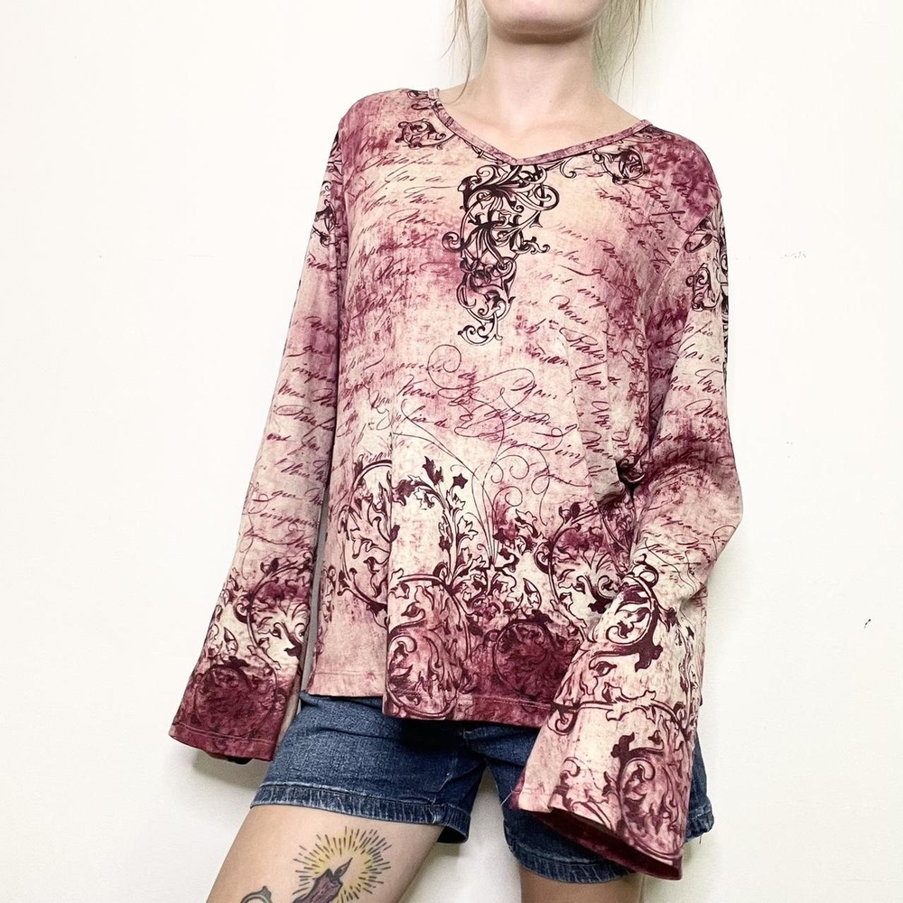 Elegant Women's Top in Burgundy and Cream